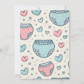 En post pap roze blauwe luier en veeg Baby shower Kaart (Achterkant)