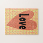 en Retro Hart Liefde Kunst Puzzel (Horizontaal)