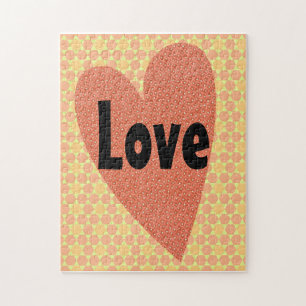 en Retro Hart Liefde Kunst Puzzel