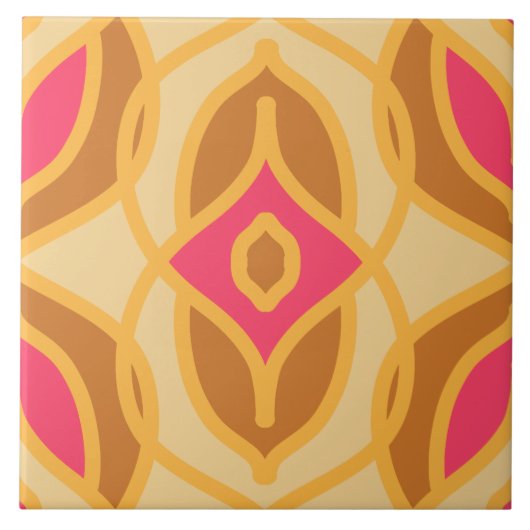en retro naadloze patroonkeramische tegel tegeltje (Voorkant)