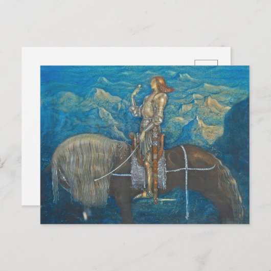 En Riddare Red Fram John Bauer Briefkaart (Voorkant / Achterkant)