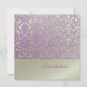  en Romantic Damask Wedding Invitations Kaart