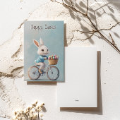 En route ! | Carte de Pâques vélo de lapin mignon