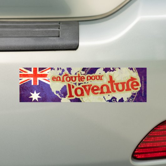 en route pour l'aventure Australie autocollant (En voiture)