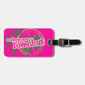 en route pour l'aventure meiden roze bagagelabel (Voorkant horizontaal)