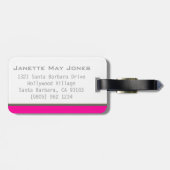 en route pour l'aventure meiden roze bagagelabel (Achterkant horizontaal)