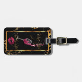 🍷 en roze lips 👄 bagagelabel (Voorkant horizontaal)