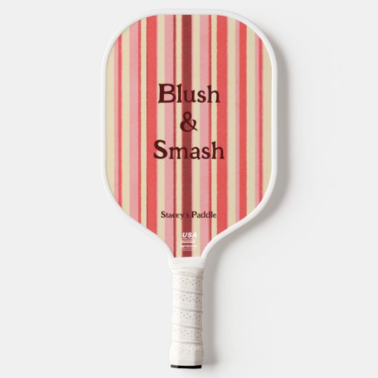 en roze pickleball paddle (Achterkant)