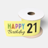 En Satin 21e anniversaire de typographie Ruban (Bobine)