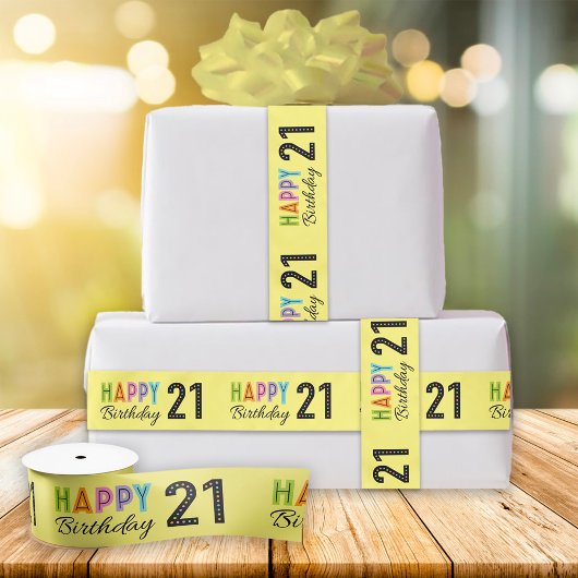 En Satin 21e anniversaire de typographie Ruban