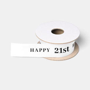 En Satin 21e anniversaire Ruban blanc