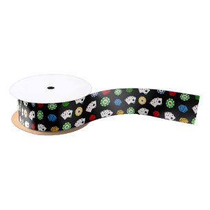 En Satin amusant casino motif fête de cadeau ruban