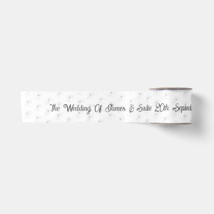 En Satin ~Anemone Sur Le Ruban Mariage Blanc