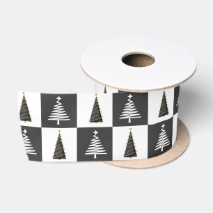 En Satin Arbre de Noël noir et blanc moderne Ruban