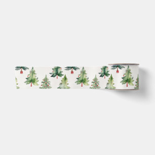 En Satin Arbres verts de Noël modernes ruban satiné