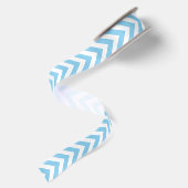 En Satin Bébé Bleu et Blanc Petit Ruban Vertical Chevron (Dos)