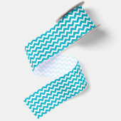 En Satin Blanc large de turquoise de ruban de rayure de (Dos)