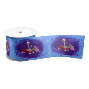 En Satin bobine de ruban bleu père Noël Bat