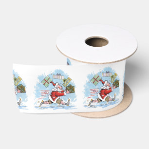 En Satin bobine de ruban père Noël non préparée
