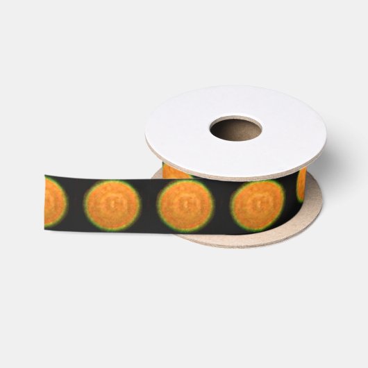 En Satin Boule de ruban à points jaunes (Bobine)