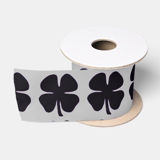 En Satin Boule de ruban gris de Clover noir (Bobine)