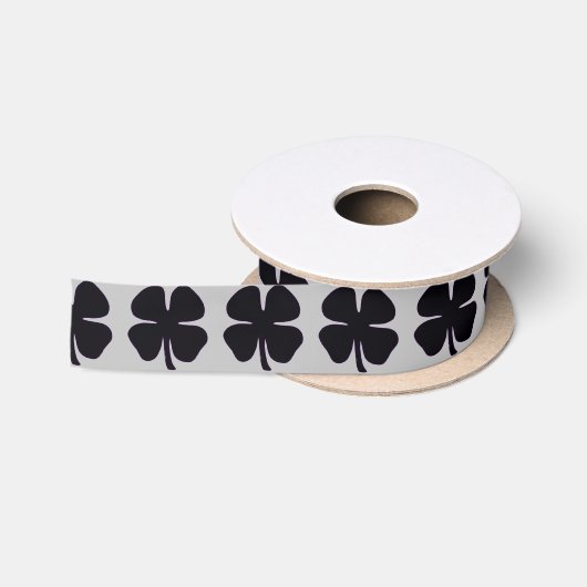 En Satin Boule de ruban gris de Clover noir (Bobine)
