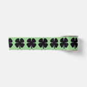 En Satin Boule de ruban vert Clover noir (Devant)