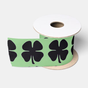 En Satin Boule de ruban vert Clover noir