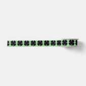 En Satin Boule de ruban vert Clover noir (Devant)