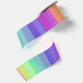 En Satin Bright Pastel Rainbow Stripe Ruban (Dos)