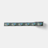 En Satin Bright Peacock Feather Festive Custom Art Ruban (Devant)