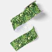 En Satin Cadeau de ruban Feuille tropical (Dos)