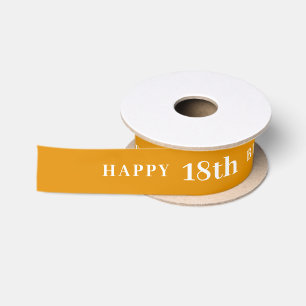 En Satin Célébration 18 : Joyeux Anniversaire Ruban Jaune