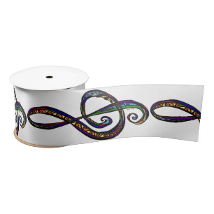 En Satin Clef 3" de la musique G au loin ruban de satin,