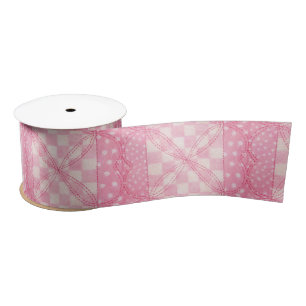 En Satin COEUR ROSE QUILT 3" large ruban satiné