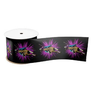 En Satin Coureur floral de baril de ruban de cadeau de