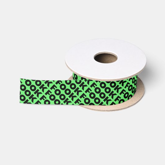 En Satin Cuillère à ruban noir vert (Bobine)