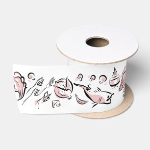 En Satin Cuisine chinoise moderne encre Dessin de ruban