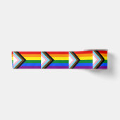 En Satin Drapeau arc-en-ciel ruban Progress, drapeau LGBTQ (Devant)