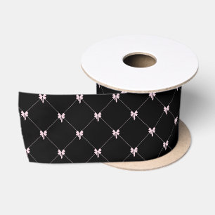 En Satin Emballage Cadeau Ruban Noir & Rose