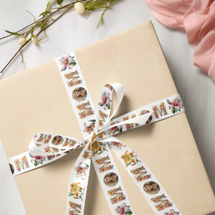 En Satin Fleur Fête des mères MOM personnalisée Photo Ruban