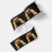 En Satin Gingembre Lazy Chat, ruban satiné (Dos)