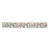 En Satin Green Holly avec Baies Rouges Ruban Rustique (Devant)