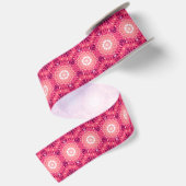 En Satin Hexagone de frontière géométrique Ruban rose clair (Dos)