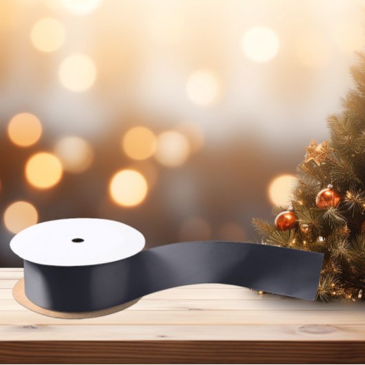 En Satin Intemporel - Ruban bleu foncé gris satiné