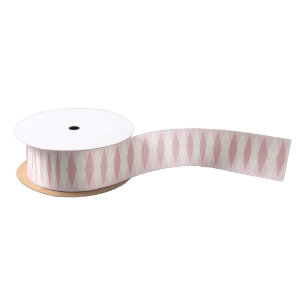 En Satin Jacquard rose moderne du milieu du siècle ruban s