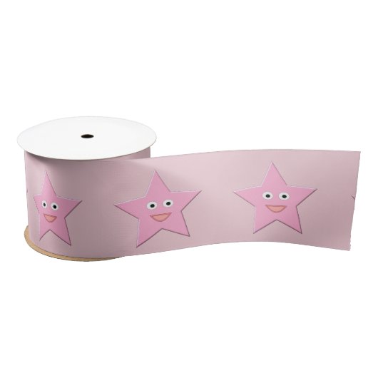 En Satin Joli ruban rose Star (Bobine)