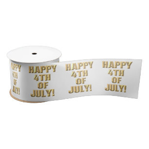 En Satin Joyeuse bobine de ruban blanc 4 juillet