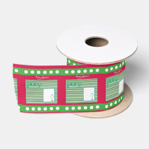 En Satin Joyeuses Fêtes, Joy Joyeux Noël Ruban Rouge