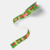 En Satin Joyeuses fêtes / Ruban de Noël - Vert (Dos)
